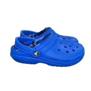 CROCS lined Blue Clogs with Heel Strap Women’s Size 6 Men’s 4